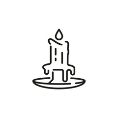 Candle icon. Simple melting candle icon for social media app and web design. Vector illustration