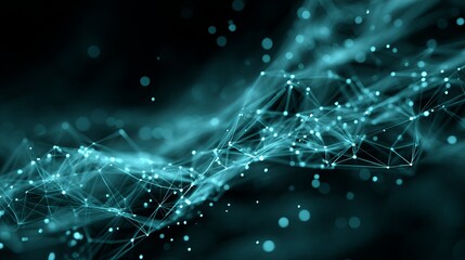 Abstract Teal Nebula: Cosmic Dust and Energy Swirl