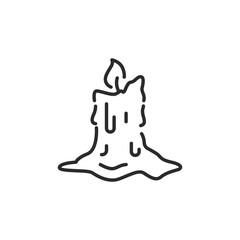 Candle icon. Simple melted candle icon for social media app and web design. Vector illustration
