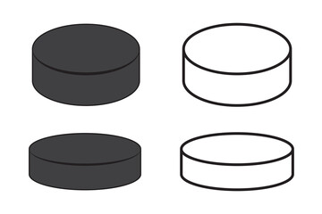 set of Hockey Puck icon silhouette vector illustration