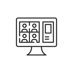 Video conference screen icon. Simple video conference screen icon for social media, app and web design. Vector illustration