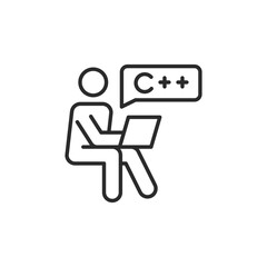 C programming icon. Simple C programming icon for social media, app and web design. Vector illustration.