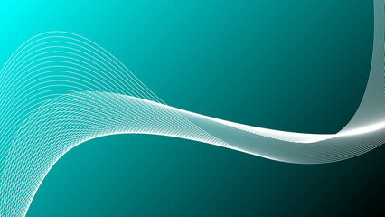 Abstract modern Green wave line style technology digital background