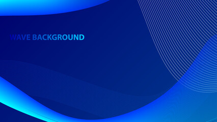 Abstract modern blue wave line style technology digital background