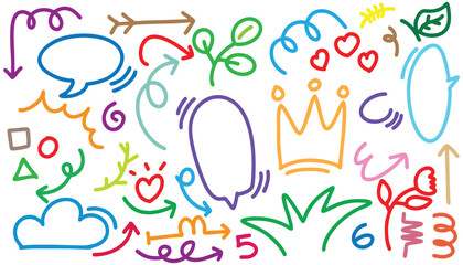 hand drawn colorful doodle vector set, love, Natural , star, cloud, weather, rainbow, flower, bubble, heart and creative design vector collection.