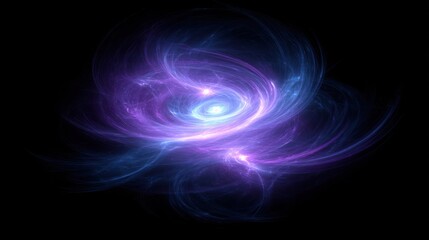 Abstract swirling vortex of vibrant purple and blue hues.