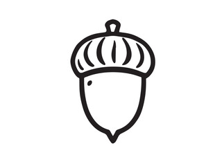 acorn vector outline sketch