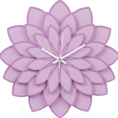 Fototapeta premium A beautifully designed purple flower-shaped wall clock with intricate petal details