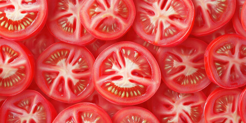Juicy cherry/grape tomato slices close-up