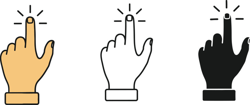 Click here hand pointer finger touch screen icon vector illustration for user interface design vector