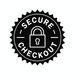 Secure Checkout Badge with Padlock Icon for E commerce Trust