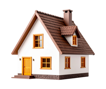 Toy house isolated on transparent background