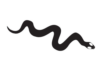  set of snakes silhouette. Snake wrapped around the crescent moon. Boho modern hand drawn design elements for logo design