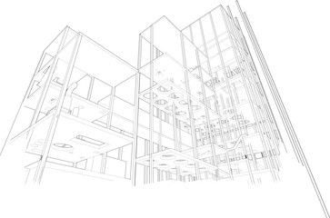 3D illustration of industrial project