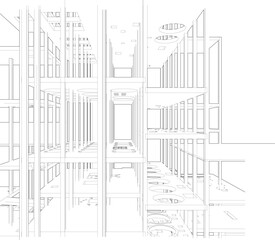 3D illustration of industrial project