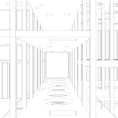 3D illustration of industrial project