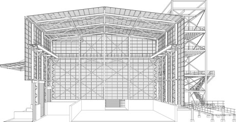 3D illustration of industrial project