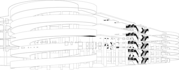 Fototapeta premium 3D illustration of parking facility