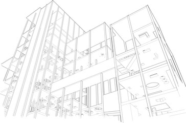 3D illustration of industrial project