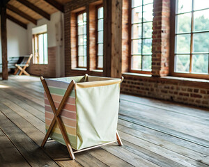  folding basket made of fabric stands