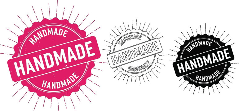 Handmade vector stamp set collection for product label design and quality guarantee badges and stickers vector