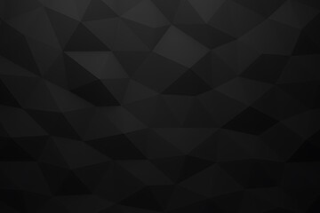 Obraz premium Dark abstract background with black polygon shapes in low poly geometric pattern and modern 3D texture
