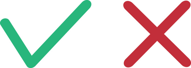 Green and red checkmark and crossmark © Анастасия Мосинзова