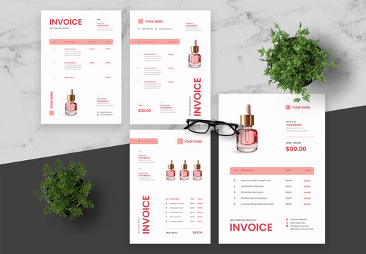 Pink And Black Invoice Set