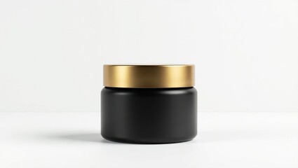 Luxurious Black Jar with Gold Lid for Premium Product Storage