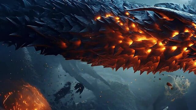 Galaxy Version of dragon wolf world,ai generative