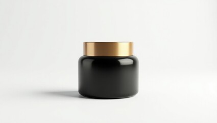 Luxurious Black Jar with Gold Lid for Premium Product Storage