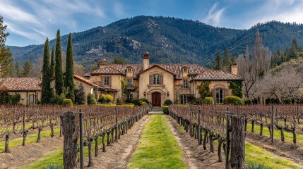 Luxurious estate nestled amidst vineyards