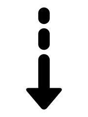 長い矢印　破線　下向き　黒