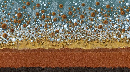 Abstract landscape with layered textures