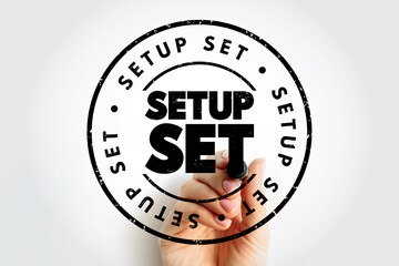 Setup Set text stamp, concept background