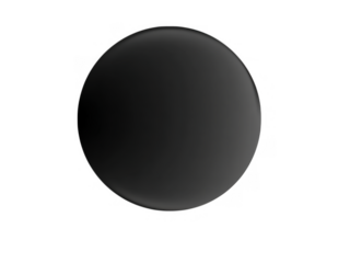 A dark gray sphere with subtle shading isolated on transparent background