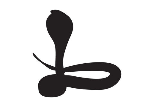  set of snakes silhouette. Snake wrapped around the crescent moon. Boho modern hand drawn design elements for logo design