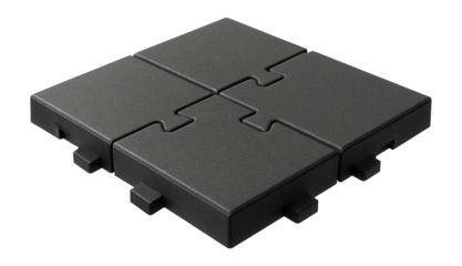 Interlocking rubber pathway tiles designed for safe and slip-resistant walkways in residential gardens.