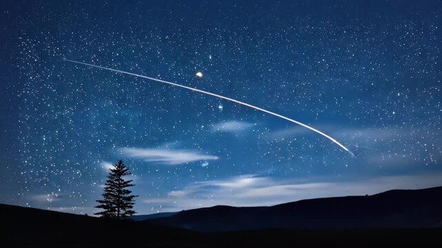 Vast Night Sky Full of Stars Sparkling in Deep Darkness