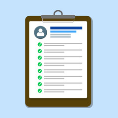 Completed Checklist on Clipboard