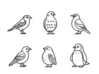 bird vector line drawing