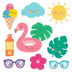 Naklejka premium set of summer icons