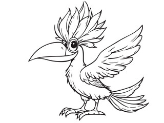 bird of paradise botanical sketch