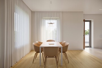 Modern Dining Room Interior Design with Minimalist Furniture and Natural Light