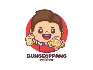 male cartoon character with bungeoppang