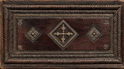Ornate leather book cover