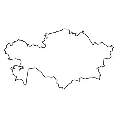 map of Kazakhstan line