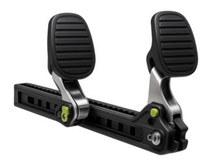 Sliding kayak foot brace system with adjustable tracks for custom fit