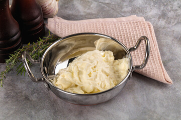 Italian soft young cheese stracciatella