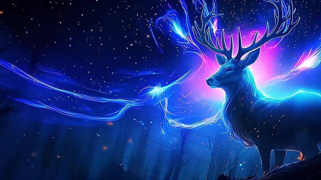 Galaxy Version of deer world realistis,ai generative